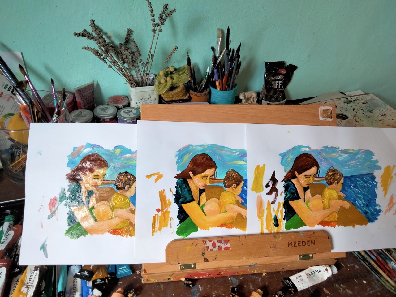 julia gromskaya studio colors and a painting