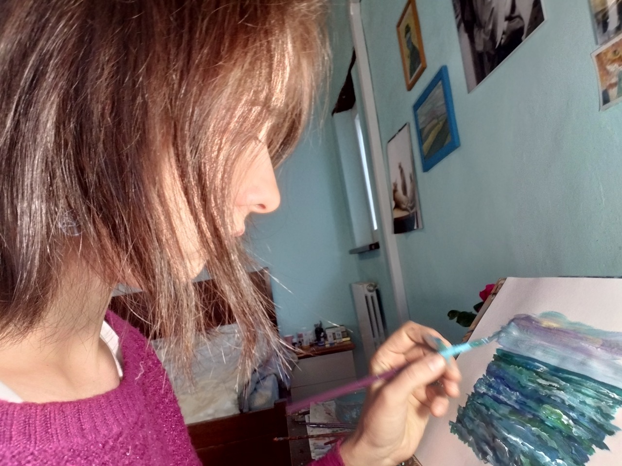 julia gromskaya studio colors and a painting